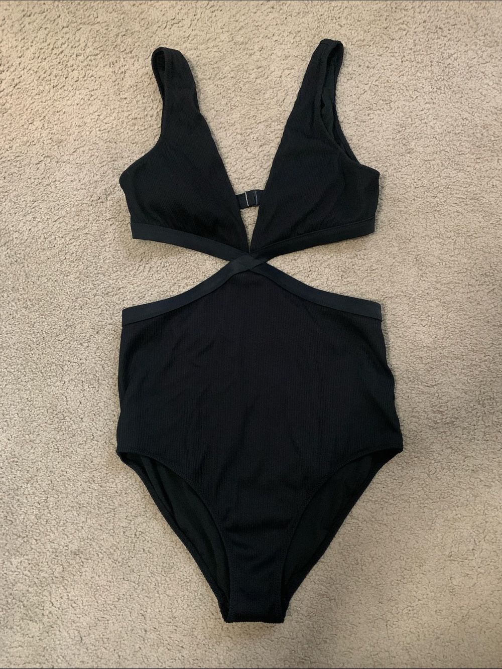 aerie Black One-Piece Swimsuit with Full Coverage